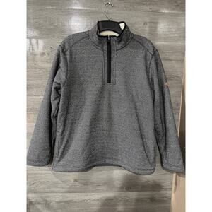 Orvis 1/4 Zip Pullover Sherpa Lined Men's Gray Black Grey Sweater - Size XL